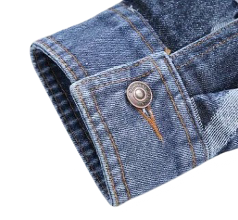 Men’s Alphabet Large Pocket Blue Denim Jeans Jacket Coat