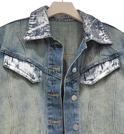 Women’s PULSE Short Retro Handmade Denim Jeans Jacket