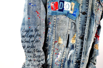 Men’s Idol Skull Punk Oversize Denim Jacket Coat