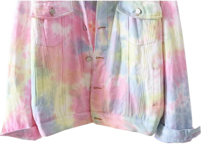 Women’s Rainbow Rain Long Sleeve Denim Jeans Jacket