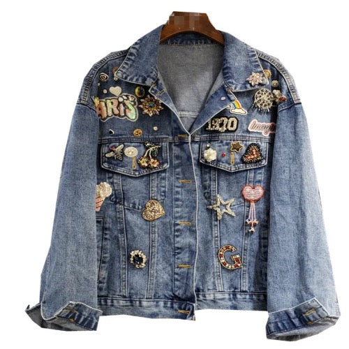 Women’s Charm Long Sleeve Denim Jeans Jacket