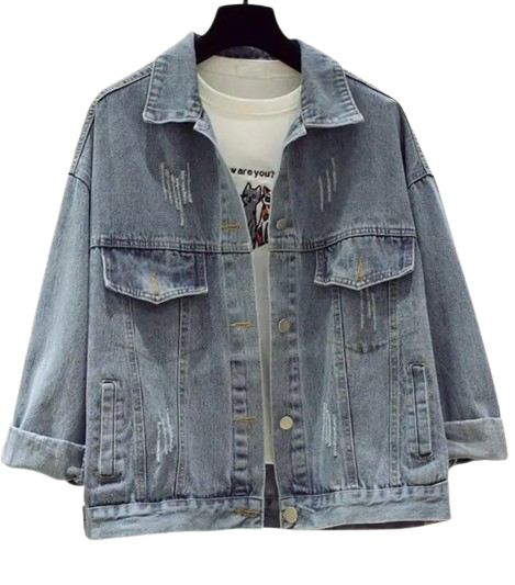 Women’s Melting Daisy Long Sleeved Denim Jeans Jacket