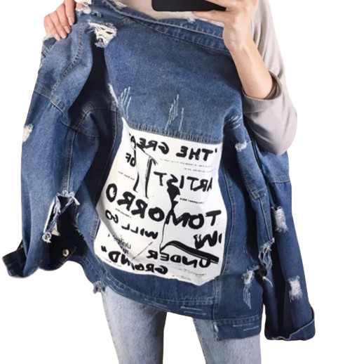 Women’s The Great Artist Distressed Denim Jeans Jacket