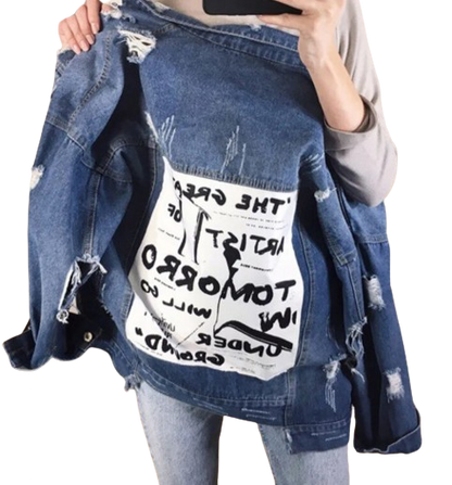 Women’s The Great Artist Distressed Denim Jeans Jacket