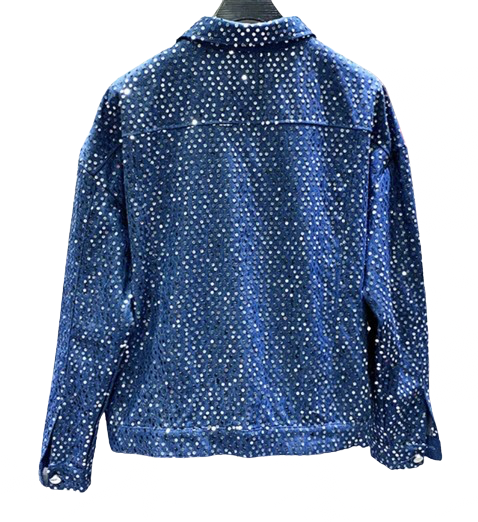 Men’s Retro Niche Sequin Denim Jeans Jacket Coat