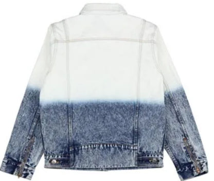 Men’s White to Blue Floating Gradient Denim Jeans Jacket