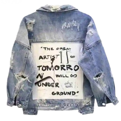 Women’s The Great Artist Distressed Denim Jeans Jacket