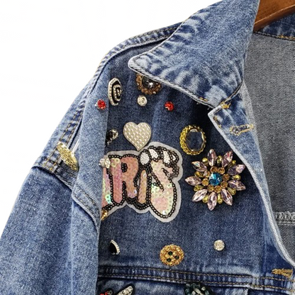 Women’s Charm Long Sleeve Denim Jeans Jacket