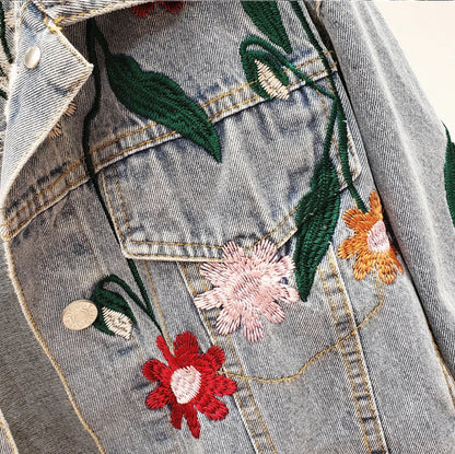 Woman’s Daisy Vine Denim Long Sleeve Jeans Jacket