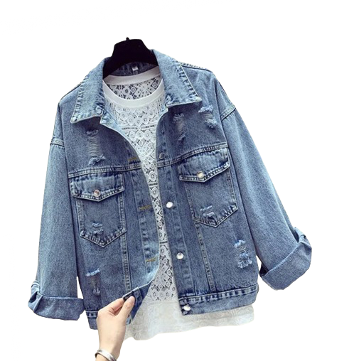 Women’s Three Dimensional Bow Long Sleeve Denim Jacket